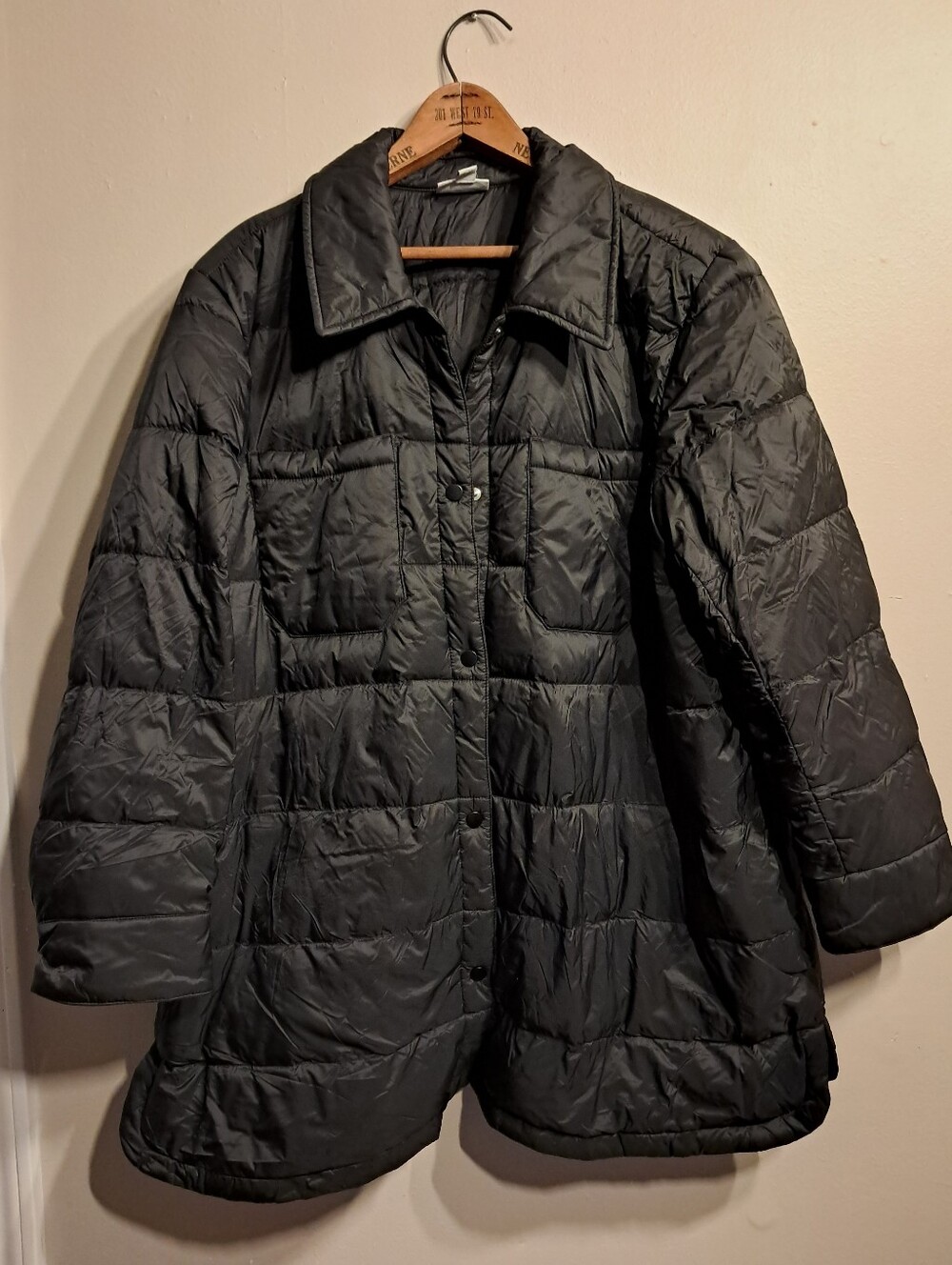J. Jill Black Quilted Puffer Jacket Down Filled